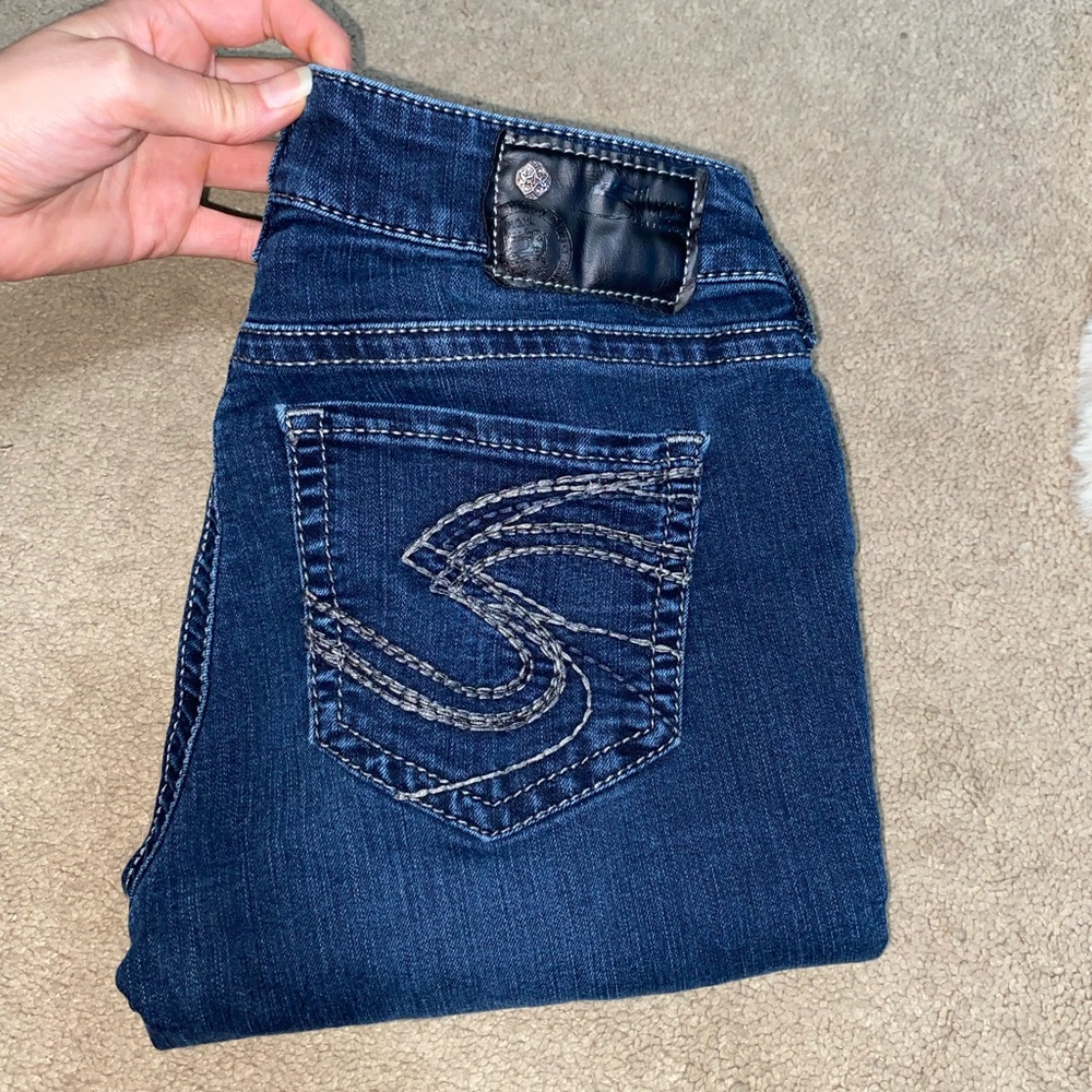 Silver skinny jeans